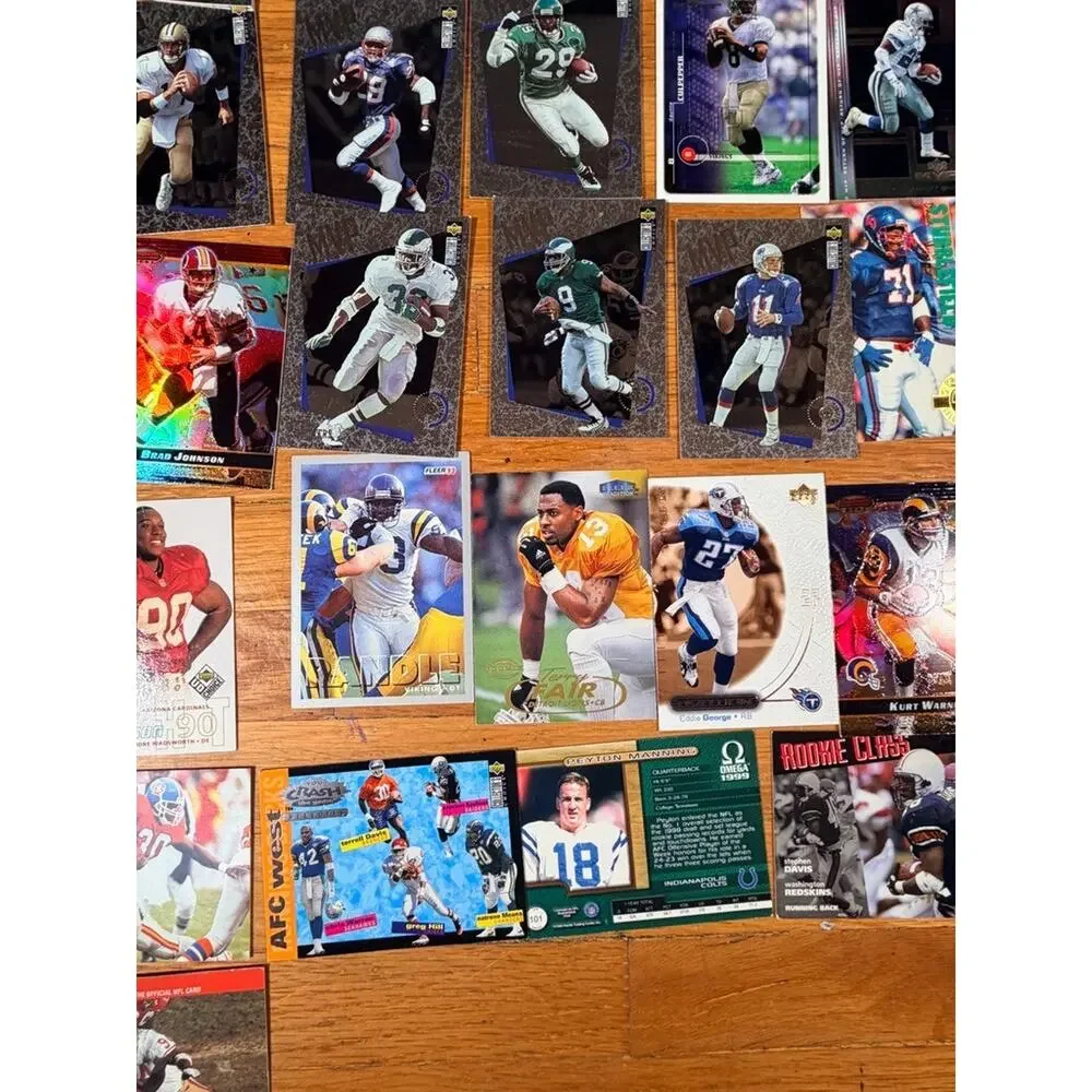 80+ Football Card Lot NFL Stars Rookies Inserts 1990s 2000s Mixed Brands